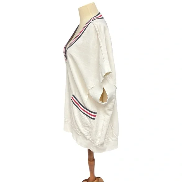 We The Free Free People Ivory Ivy Oversized V-Neck Sweater Vest Size Medium NWT - Picture 8 of 13